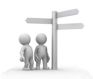 choice and directions signs